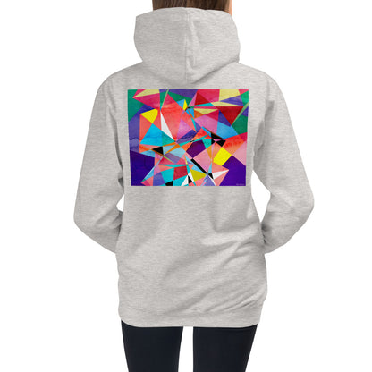 Premium Hoodie - FRONT & BACK Print: Abstract Red Eye & Triangles