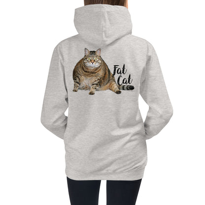 Premium Hoodie - FRONT & BACK Print: Cat Faces & Fat Cat