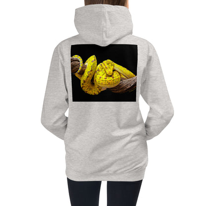 Premium Hoodie - BACK Print: Yellow Green Tree Python