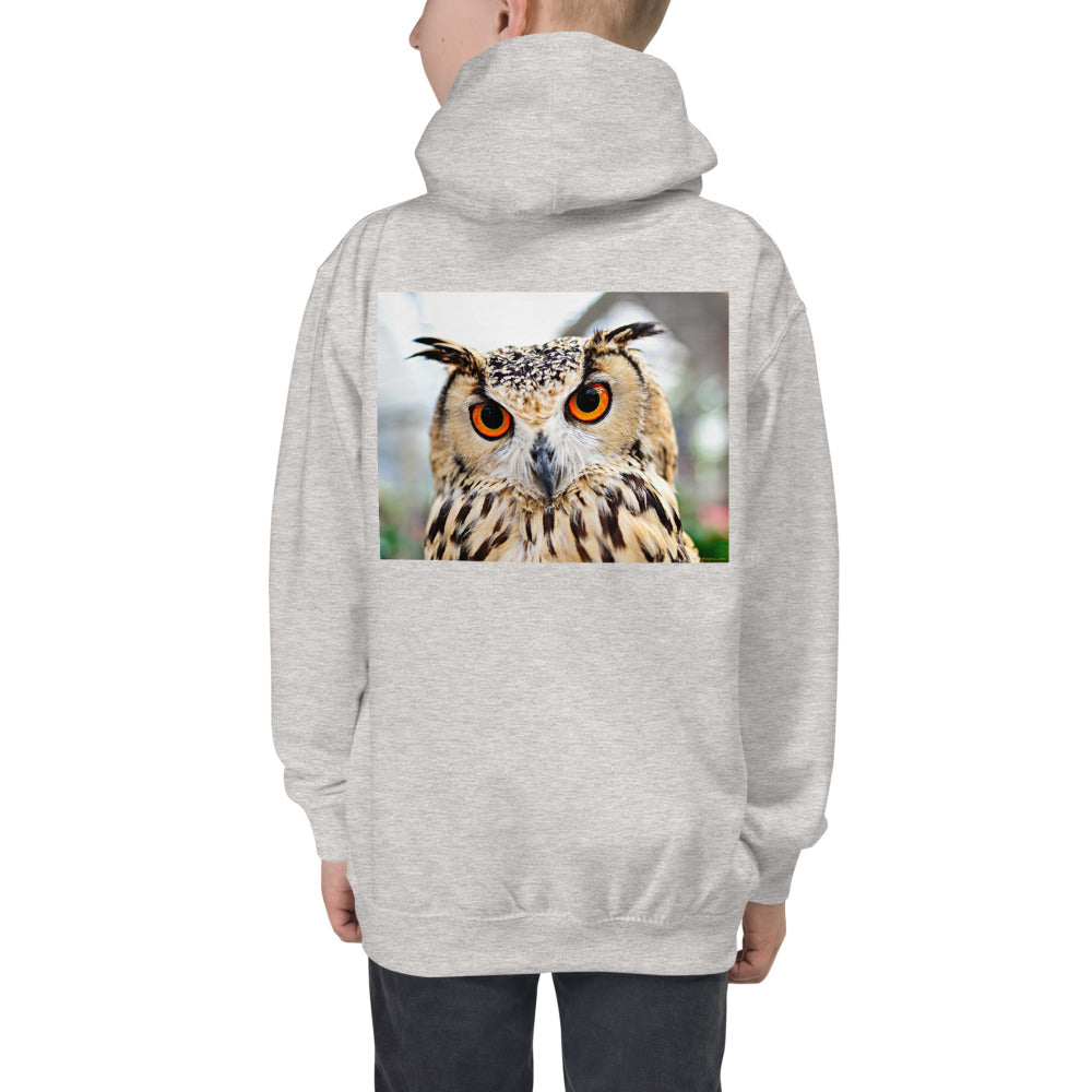 Premium Hoodie - BACK Print: Orange Eyed Ow