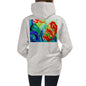 Premium Hoodie - BACK Print: Red Flowers Watercolor #3