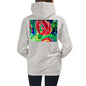 Premium Hoodie - BACK Print: Red Flowers Watercolor #2