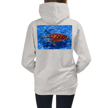 Load image into Gallery viewer, Premium Hoodie - BACK Print: Sea Turtle in Blue Water
