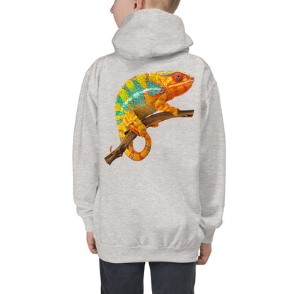 Premium Hoodie - BACK Print: Green & Yellow? Chameleon