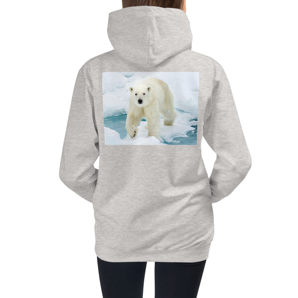 Premium Hoodie - BACK Print: Polar Bear on Ice
