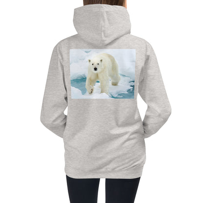 Premium Hoodie - BACK Print: Polar Bear on Ice