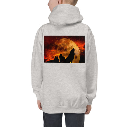 Premium Hoodie - BACK Print: Howling in the Orange Moonlight