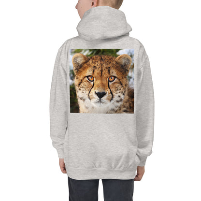 Premium Hoodie - BACK Print: Cheetah Stare