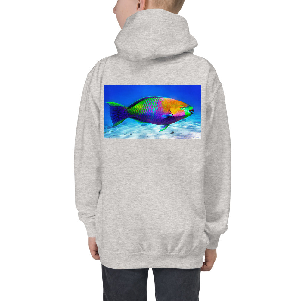 Premium Hoodie - BACK Print: Parrot Fish