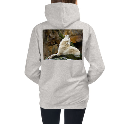 Premium Hoodie - BACK Print: Howling Wolf