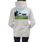 Premium Hoodie - BACK Print: Cow & Super Dog