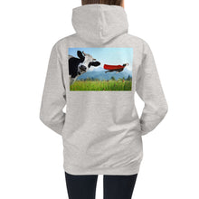 Load image into Gallery viewer, Premium Hoodie - BACK Print: Cow &amp; Super Dog
