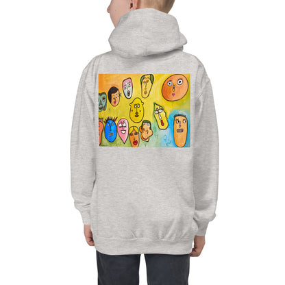Premium Hoodie - BACK Print: Funny Faces