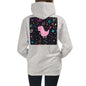 Premium Hoodie - BACK Print: Pink Dino. Peace Out!