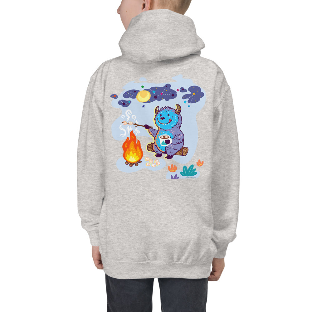 Premium Hoodie: Print on BACK - Yeti Campfire