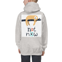 Load image into Gallery viewer, Premium Youth Hoodie: Print on the BACK - Not Now!
