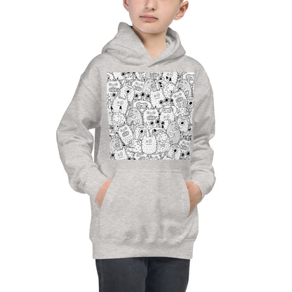 Premium Hoodie - FRONT & BACK Print: Funny Monsters & Funny Faces