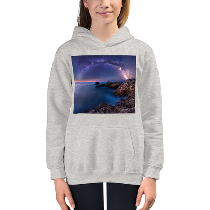Premium Hoodie - FRONT Print: The Milky Way Over a Rocky Bay