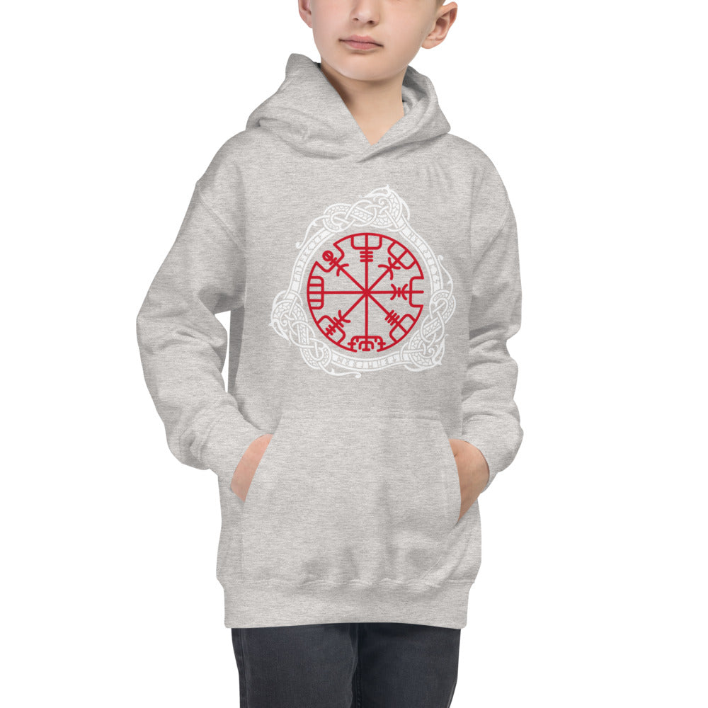 Premium Hoodie - FRONT Print: Magical Norse Runic Compass