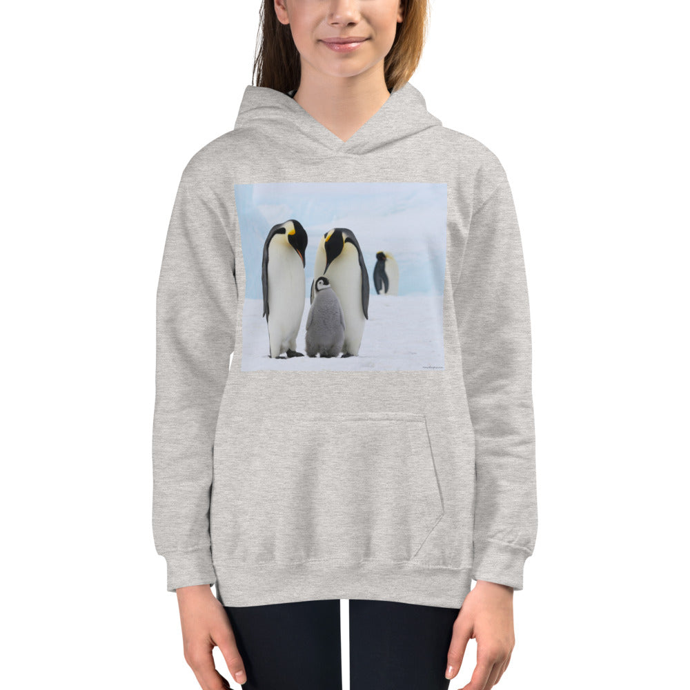Premium Hoodie - FRONT Print: Penguin Family