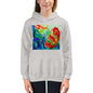 Premium Hoodie - FRONT Print: Red Flowers Watercolor #3