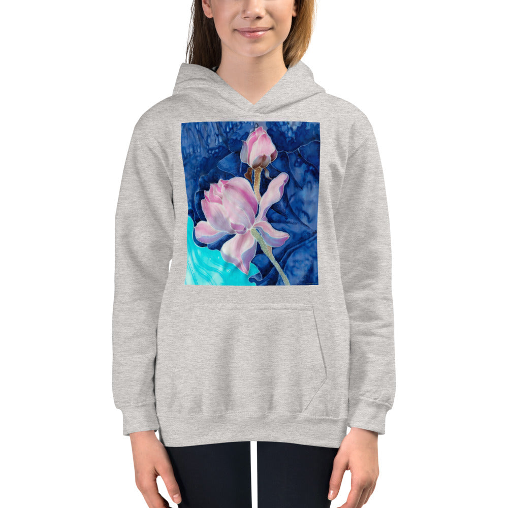 Premium Hoodie - FRONT Print: Pink Flower Watercolor