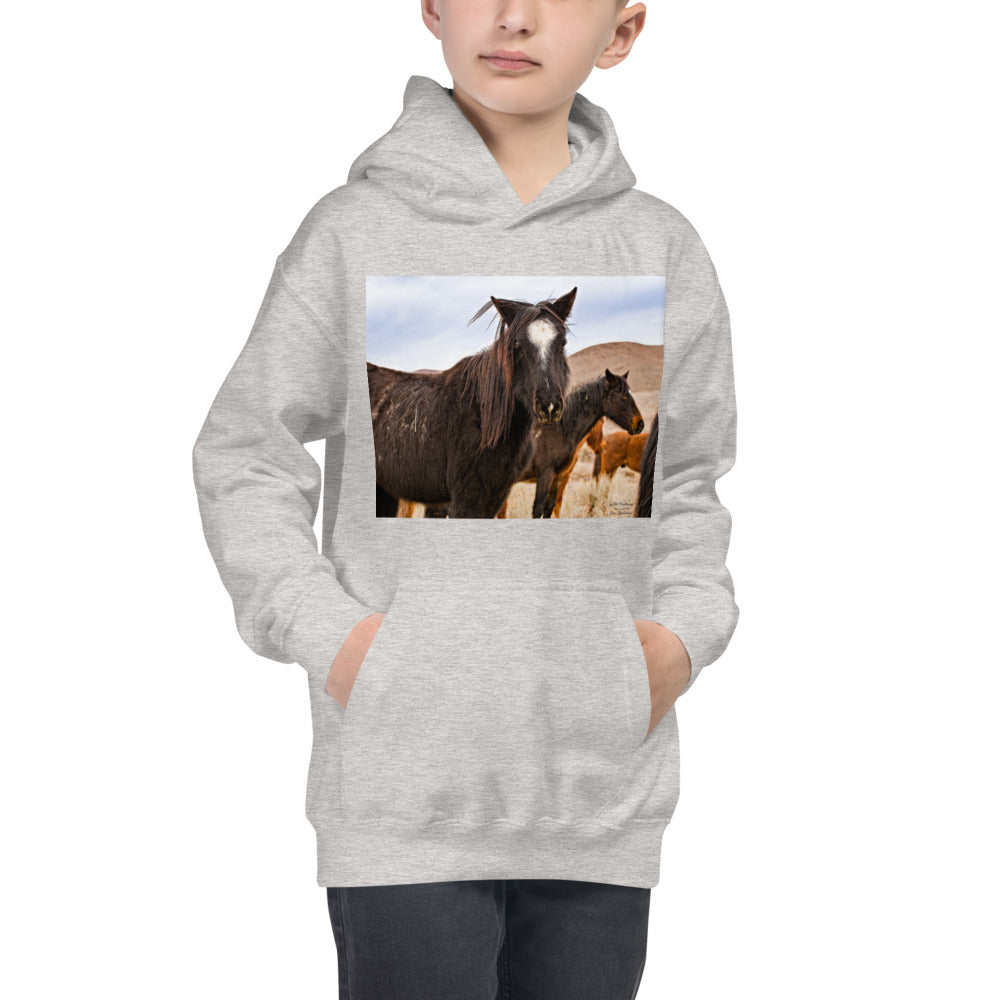 Premium Hoodie - FRONT Print: Wild Mustangs