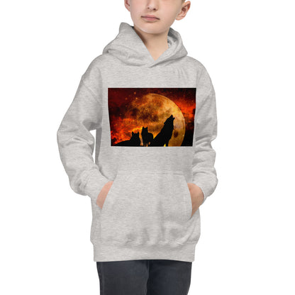 Premium Hoodie - FRONT Print: Howling in the Orange Moonlight
