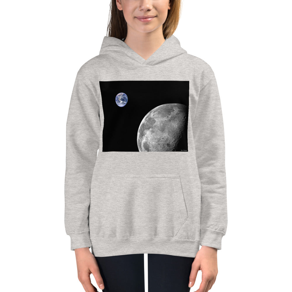 Premium Hoodie - FRONT Print: NASA Photo: Earth & Moon from Space