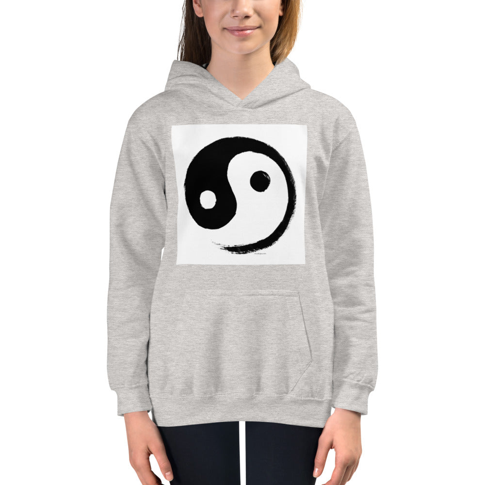 Premium Hoodie - FRONT Print: Ink Brush Yin Yang
