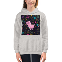 Load image into Gallery viewer, Premium Hoodie - FRONT Print: Pink Dino. Peace Out!
