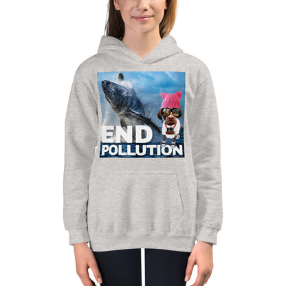 Premium Hoodie - Just FRONT:  End Pollution!