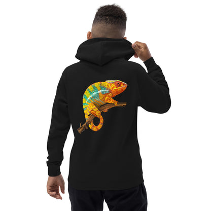 Premium Hoodie - Just BACK: Yellow & Green Chameleon