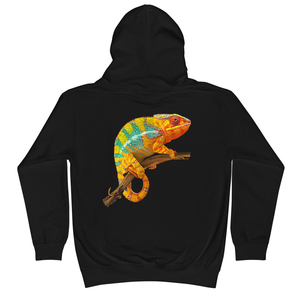 Premium Hoodie - Just BACK: Yellow & Green Chameleon