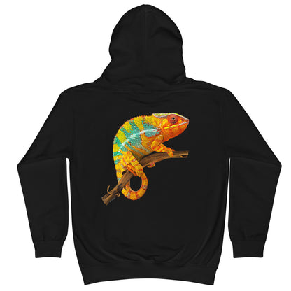 Premium Hoodie - Just BACK: Yellow & Green Chameleon
