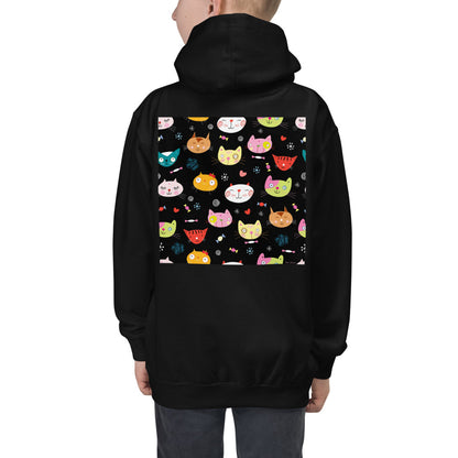 Premium Hoodie - BACK Print: Cat Faces