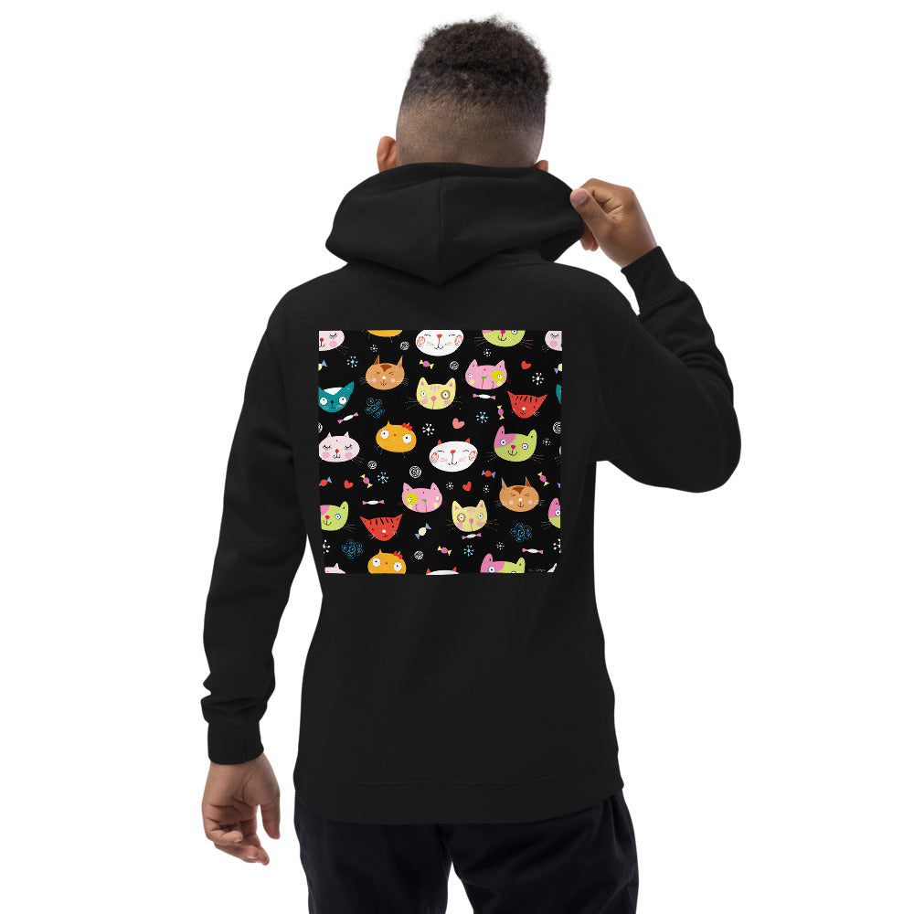 Premium Hoodie - BACK Print: Cat Faces