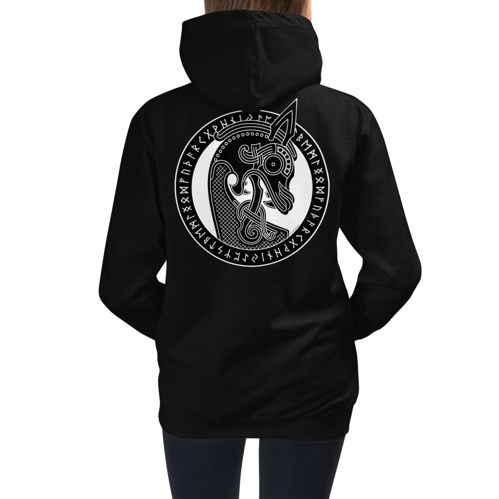 Premium Hoodie - BACK Print: Viking Ship Dragon head