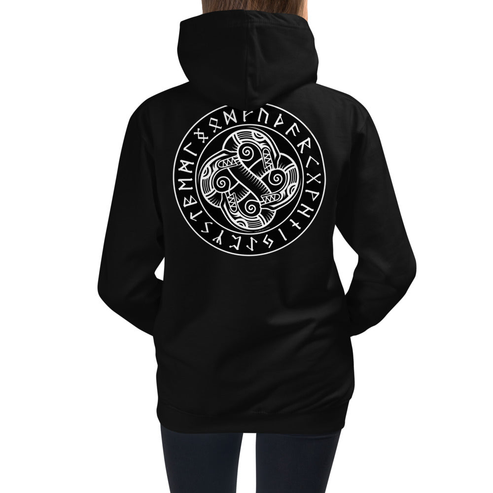 Premium Hoodie - BACK Print: Sea Serpents in Runic Circle