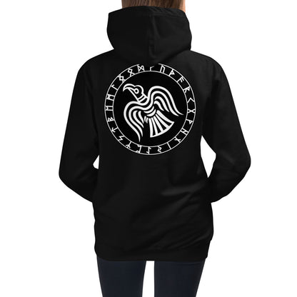 Premium Hoodie - BACK Print: Odin's Crow in a Runic Circle
