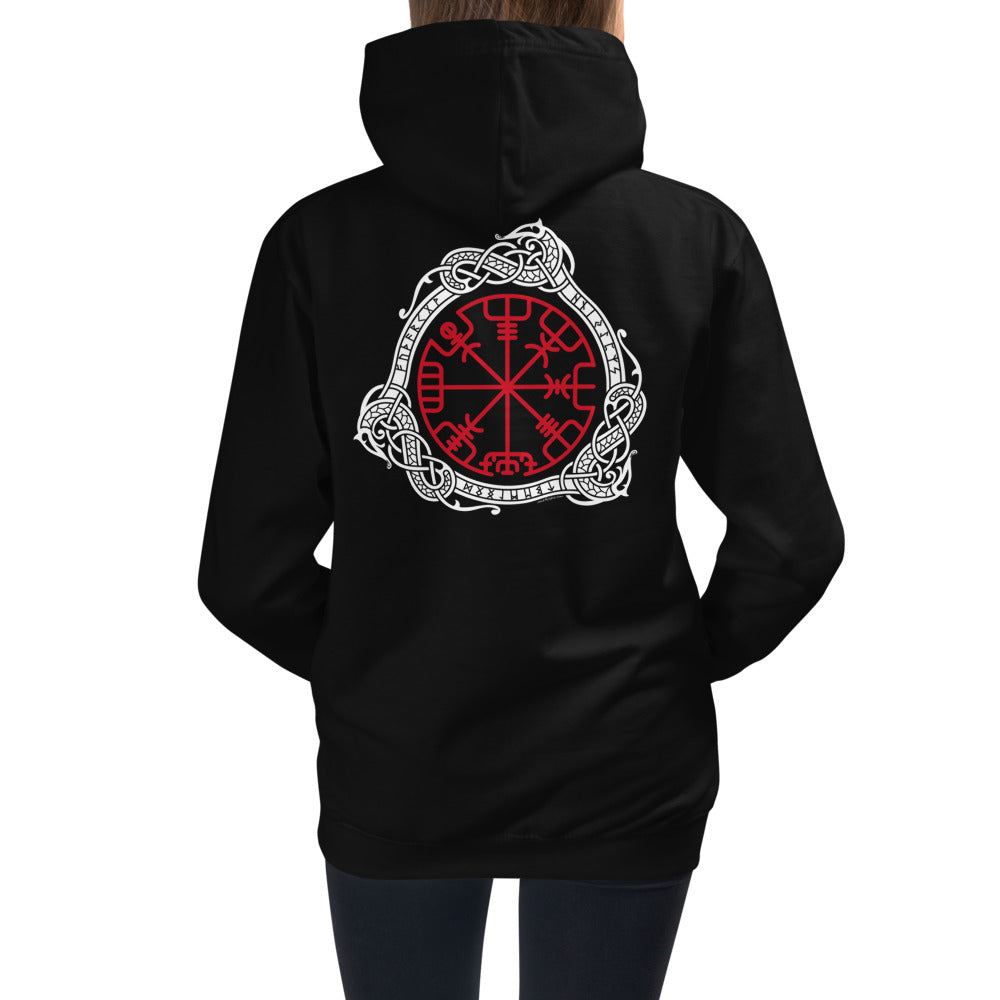 Premium Hoodie - BACK Print: Magical Norse Runic Compass