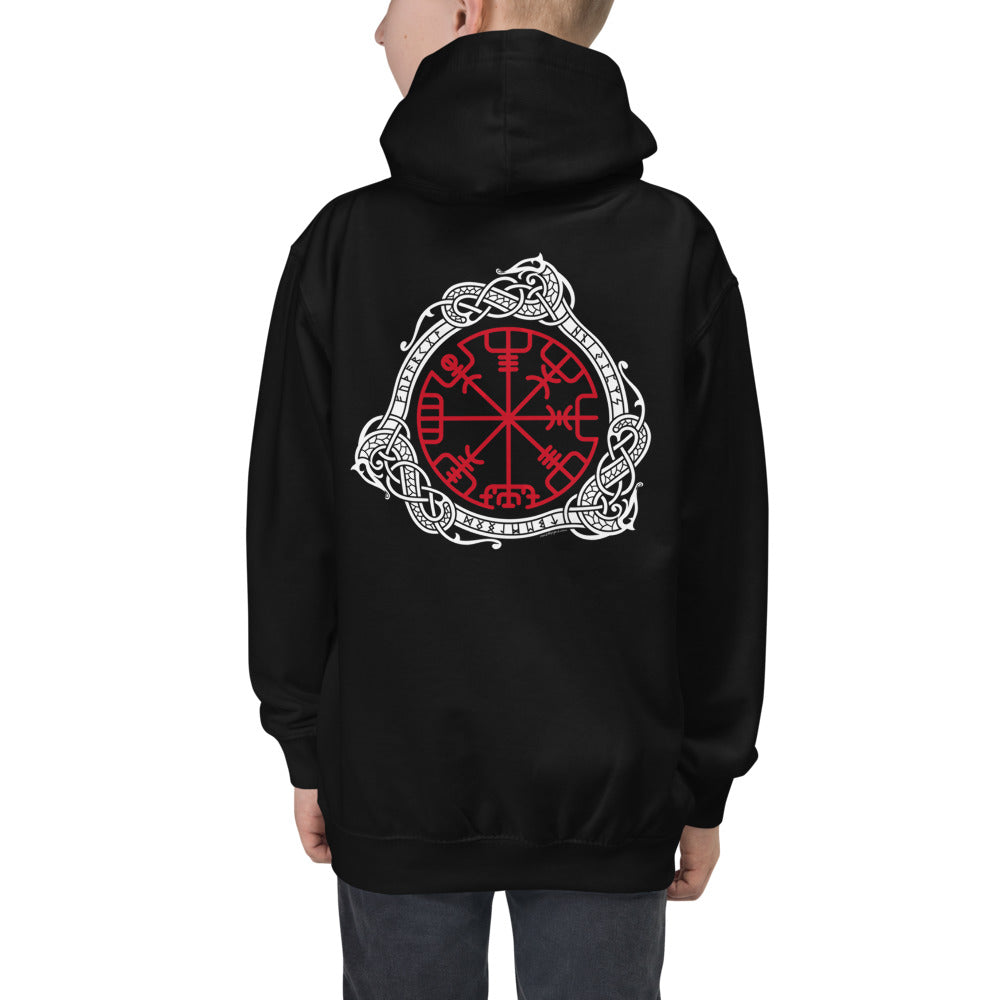 Premium Hoodie - BACK Print: Magical Norse Runic Compass