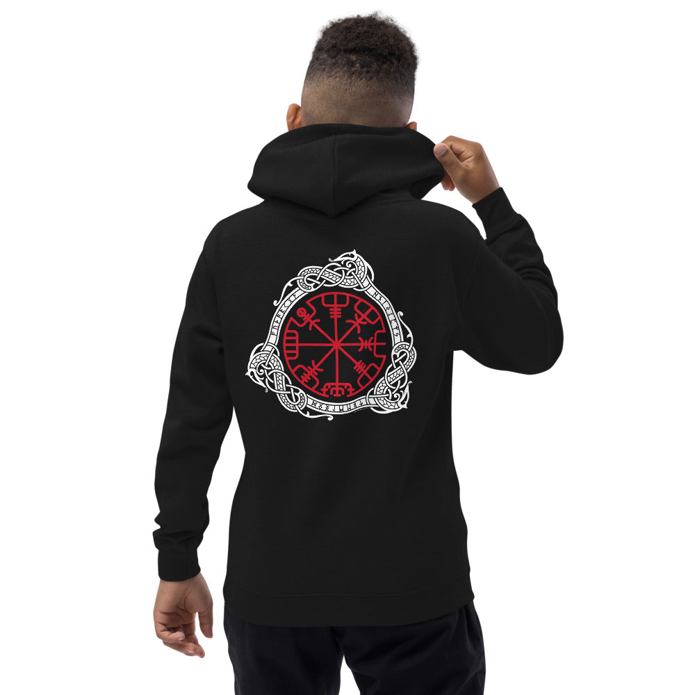 Premium Hoodie - BACK Print: Magical Norse Runic Compass