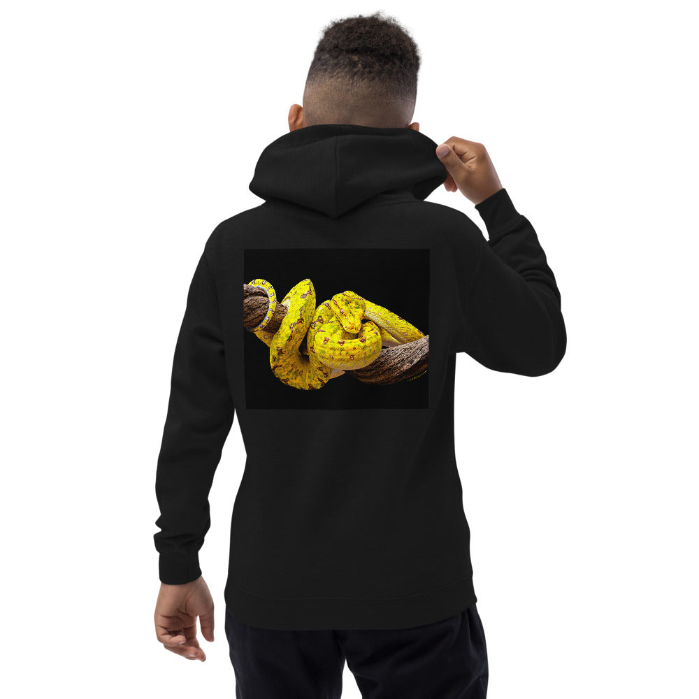 Premium Hoodie - BACK Print: Yellow Green Tree Python