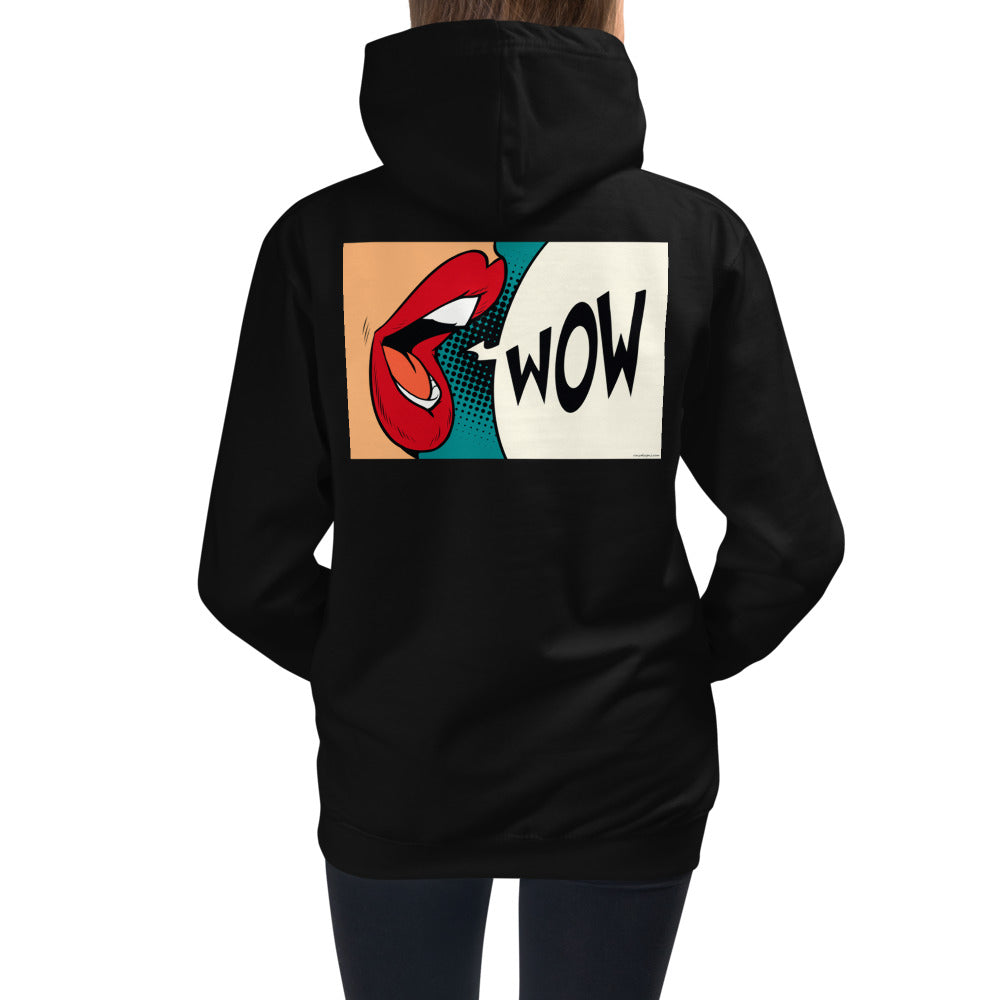 Premium Hoodie - BACK Print: WOW!