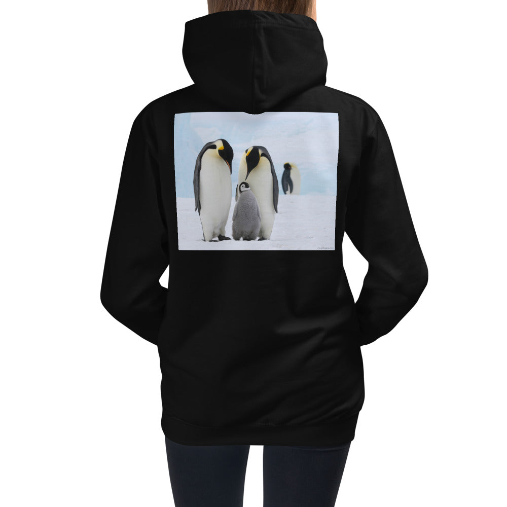 Premium Hoodie - BACK Print: Penguin Family