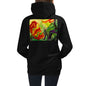 Premium Hoodie - BACK Print: Red Flower Watercolor #1
