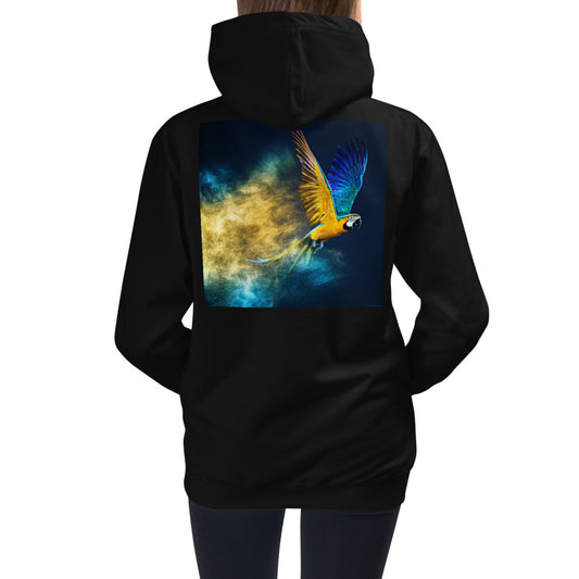 Premium Hoodie - BACK Print: Golden Macaw Dust