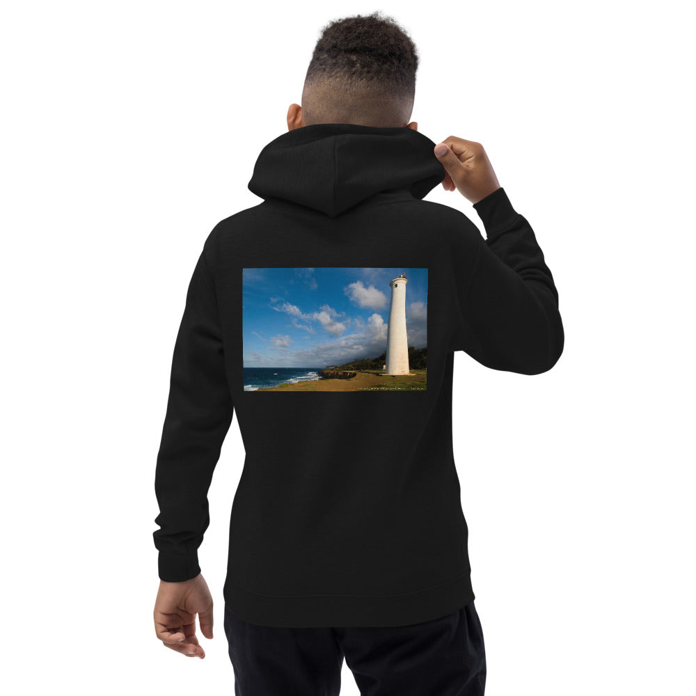 Premium Hoodie - BACK Print: North Point Light House: Hawaii