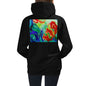 Premium Hoodie - BACK Print: Red Flowers Watercolor #3